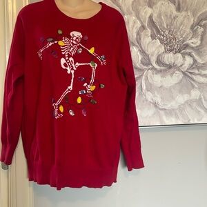 Torrid Festive Skeleton Sweater with Sequins Sz OO